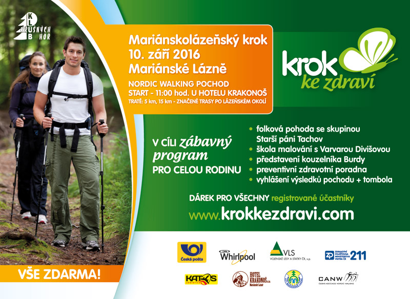 Seriál pochodů Krok ke zdraví pokračuje 10.září v Mariánských Lázních
