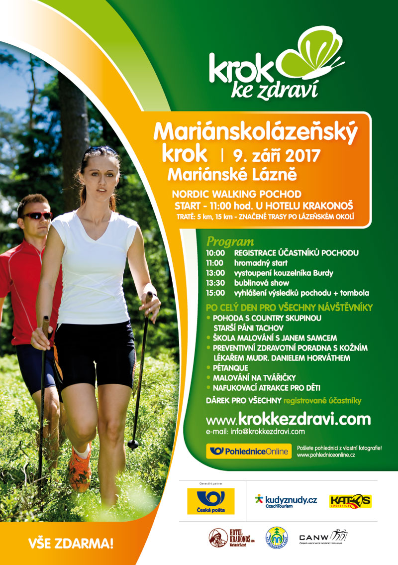 Mariánskolázeňský krok jako druhá zastávka seriálu pochodů Krok ke zdraví