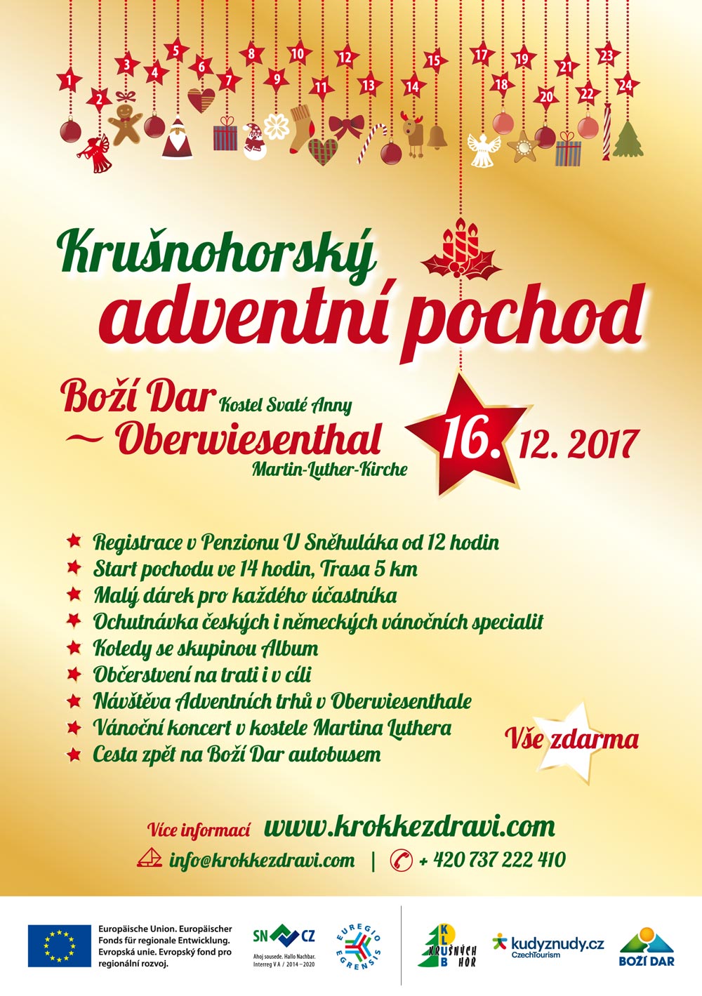 Přidejte se k nám! Připravujeme Krušnohorský adventní pochod.