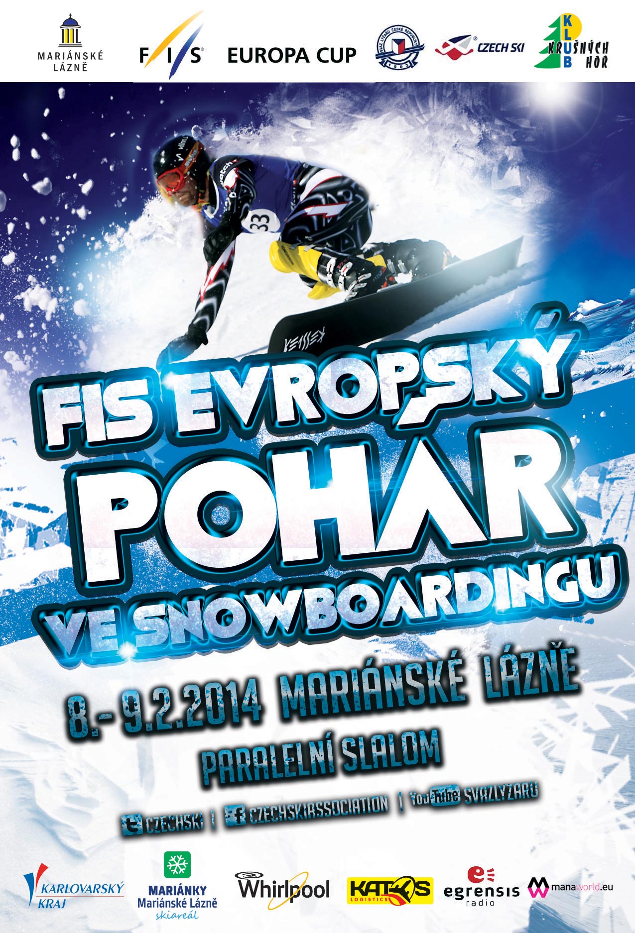 Již po páté přivítají Mariánské Lázně Evropskou snowboardovou elitu